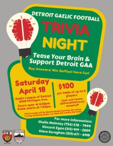 Detroit GAA Trivia Flyer 4.18.26